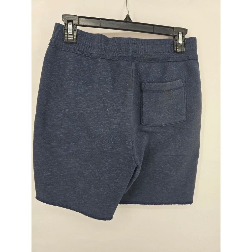 Hollister Mens XS Navy Blue‎ Marl Sweat Shorts Red Embroidered Logo Drawstring